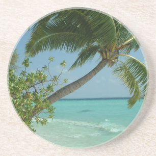 Porta-copos De Arenito Praia Tropical Areia Sol Água Ondas Surf Arte
