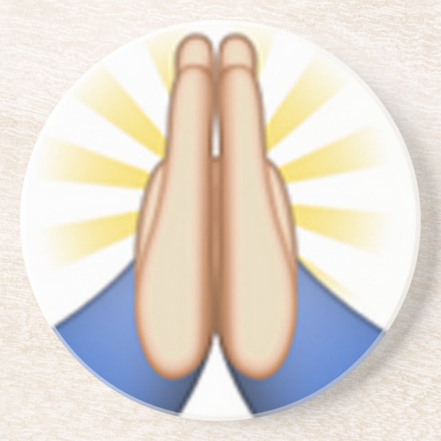 Porta-copos De Arenito praying emoji (Frente)