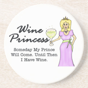 Porta-copos De Arenito Princesa do vinho "um dia meu príncipe "