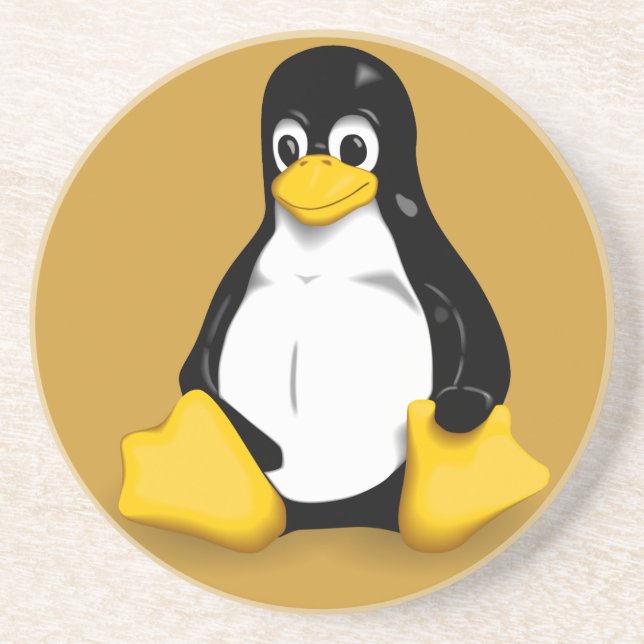 Porta-copos De Arenito Produtos de Linux Tux (Frente)