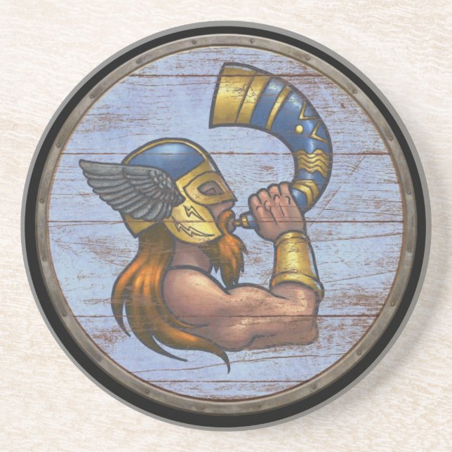 Porta-copos De Arenito Protetor de Viking - Heimdallr (Frente)