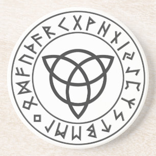 Porta-copos De Arenito Protetor do Rune de Triquetra
