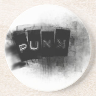 Porta-copos De Arenito Punk preto e branco