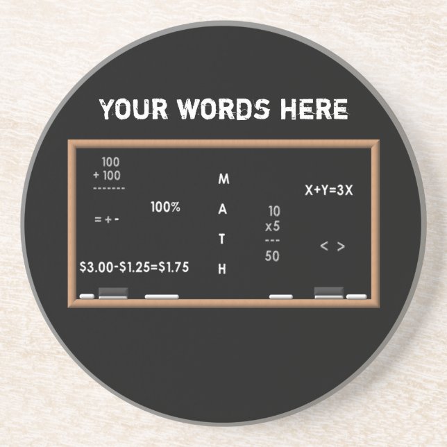 Porta-copos De Arenito Quadro-negro da matemática (Frente)