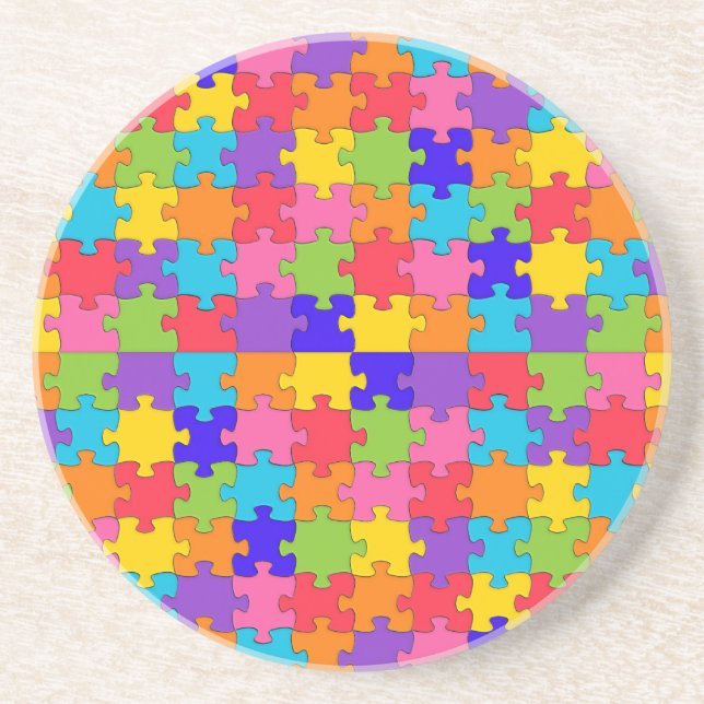 Porta-copos De Arenito quebra-cabeça de autismo (Frente)