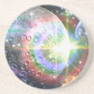 Porta-copos De Arenito rainbow moon