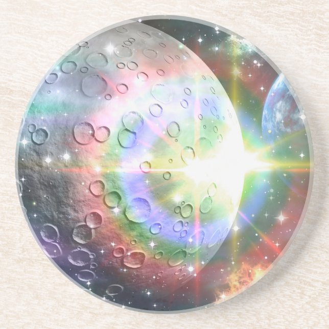 Porta-copos De Arenito rainbow moon (Frente)