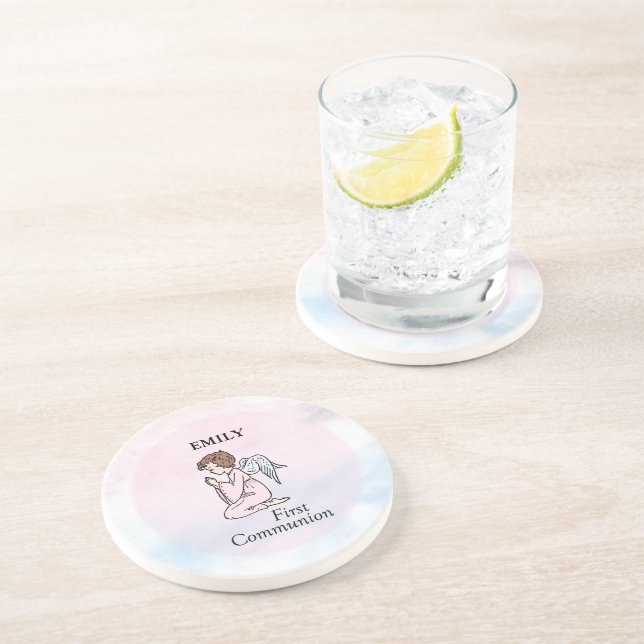 Porta-copos De Arenito Rapariga, 1º Anjo da Comunhão (Lateral)