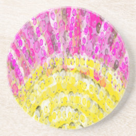 Porta-copos De Arenito Ray of Sunshine em Amarelo e Fúchsia