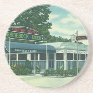 Porta-copos De Arenito Restaurante Vintage, Restaurante Retrô à Beira da