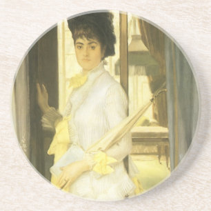 Porta-copos De Arenito Retrato da Srta. Lloyd por Tissot, Retrato Antigo