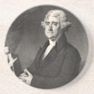 Porta-copos De Arenito Retrato de Thomas Jefferson