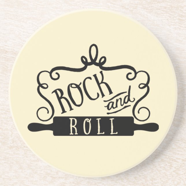 Porta-copos De Arenito Rock and Roll (Frente)