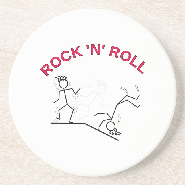 Porta-copos De Arenito Rock 'N' Roll (Frente)