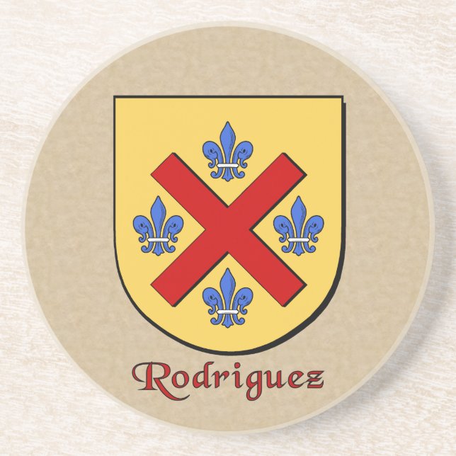 Porta-copos De Arenito Rodriguez Heraldic Shield (Frente)