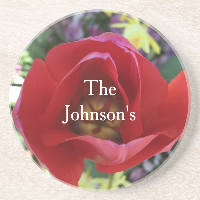 Porta-copos De Arenito Rosa Beauty (Frente)