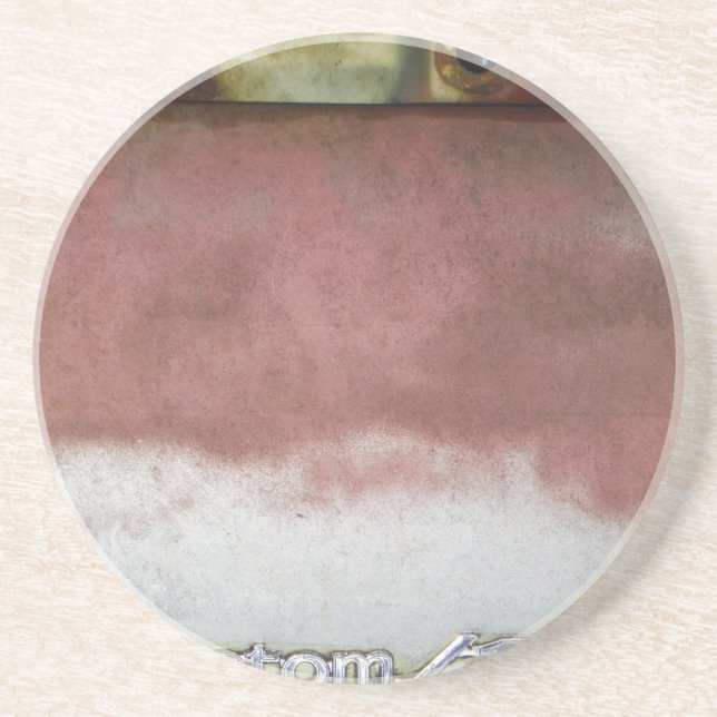 Porta-copos De Arenito rosa e branco deluxe personalizados (Frente)