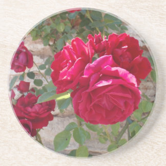 Porta-copos De Arenito Rosa vermelha linda