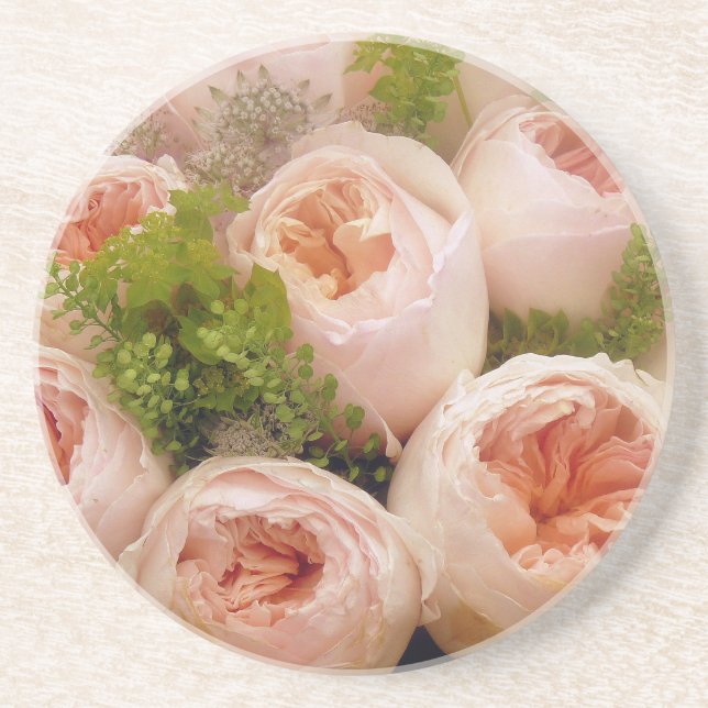 Porta-copos De Arenito Rosas rosa-precioso (Frente)