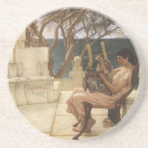 Porta-copos De Arenito Sáfica e Alceu por Sir Lawrence Alma Tadema