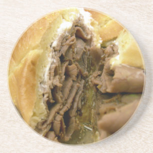 Porta-copos De Arenito Sanduíche da carne assada com queijo de cabra cre