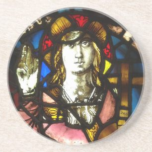 Porta-copos De Arenito Santo George, a Caçadora do Dragão em Vidro Estr