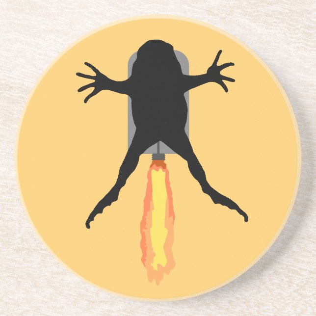 Porta-copos De Arenito Sapo do foguete (Frente)