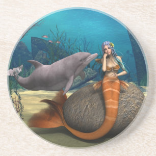 Porta-copos De Arenito Sereia Triste