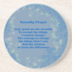 Porta-copos De Arenito Serenity Prayer Blue Hearts Inspiration