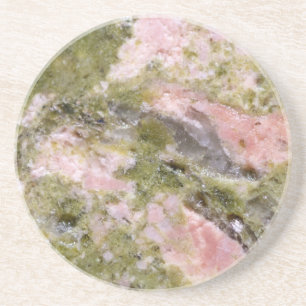 Porta-copos De Arenito Série Gemstone - Thulite Rosa e Verde