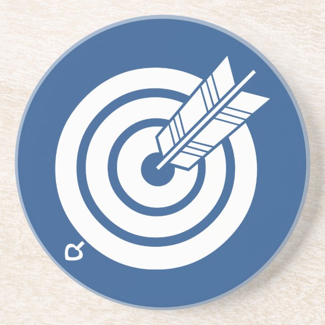 Porta-copos De Arenito Seta atinge um alvo redondo (Frente)