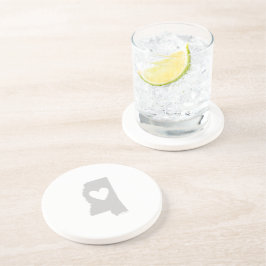 Porta-copos De Arenito Silhouette do estado do Heart Mississippi