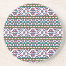 Porta-copos De Arenito Símbolo antigo multicolorido tribal design de arte