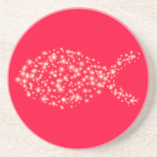 Porta-copos De Arenito Símbolo cristão dos peixes do brilho