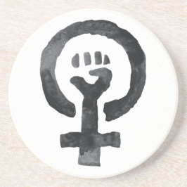 Porta-copos De Arenito Símbolo feminista do punho