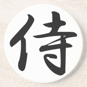 Porta-copos De Arenito Símbolo Samurai Kanji