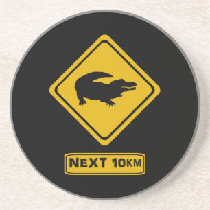 Porta-copos De Arenito sinal de estrada do crocodilo