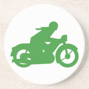 Porta-copos De Arenito Sinal de Motobiker Verde