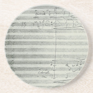 Porta-copos De Arenito Sinfonia de Beethoven 9a, manuscrito da música
