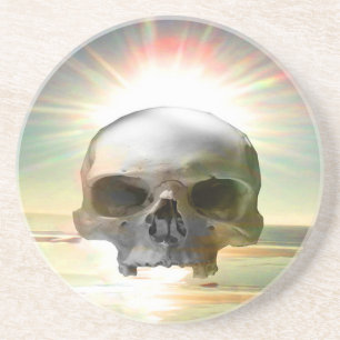 Porta-copos De Arenito Skull Sunset