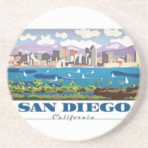 Porta-copos De Arenito Skyline de San Diego