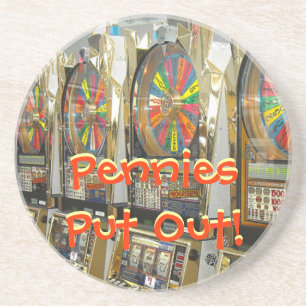Porta-copos De Arenito Slots/ Pennies de Las Vegas Colocados
