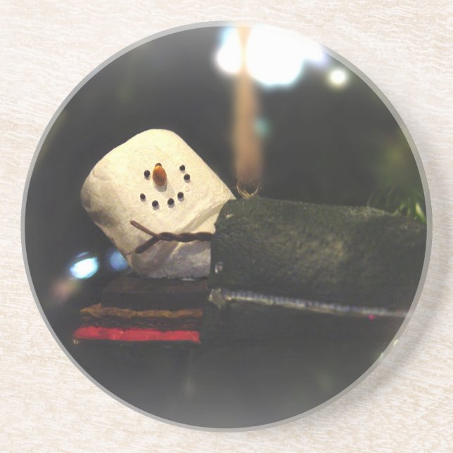 Porta-copos De Arenito S'mores Dormindo Bag Natal (Frente)