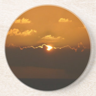 Porta-copos De Arenito Sol Por Trás Das Nuvens I Via Laranja