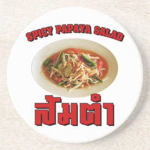 Porta-copos De Arenito Spicy Papaya Salad ... Comida tailandesa do Laos
