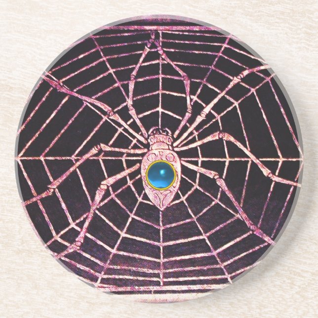 Porta-copos De Arenito SPIDER E WEB Blue Sapphire Black (Frente)