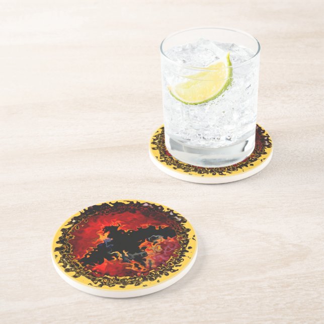 Porta-copos De Arenito Spooky Animal Art Bat (Lateral)