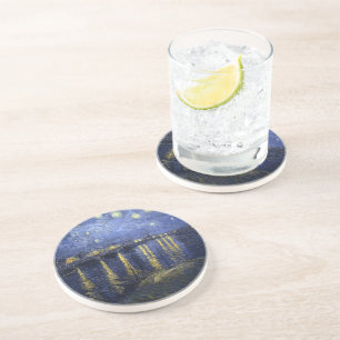 Porta-copos De Arenito Starry Night por van Gogh