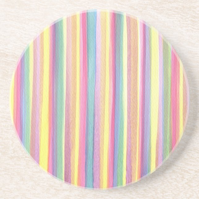Porta-copos De Arenito Stripes de Aquarela (Frente)