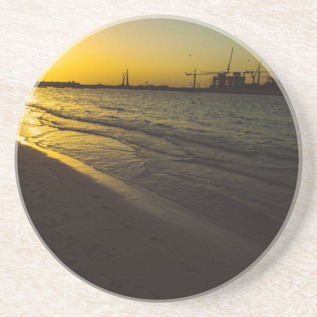 Porta-copos De Arenito Sunset de praia de Dubai (Frente)